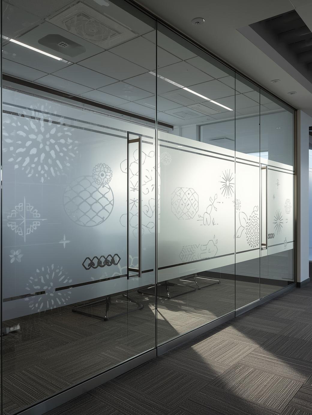 Frosted Glass Stickers Design for Office Partitions