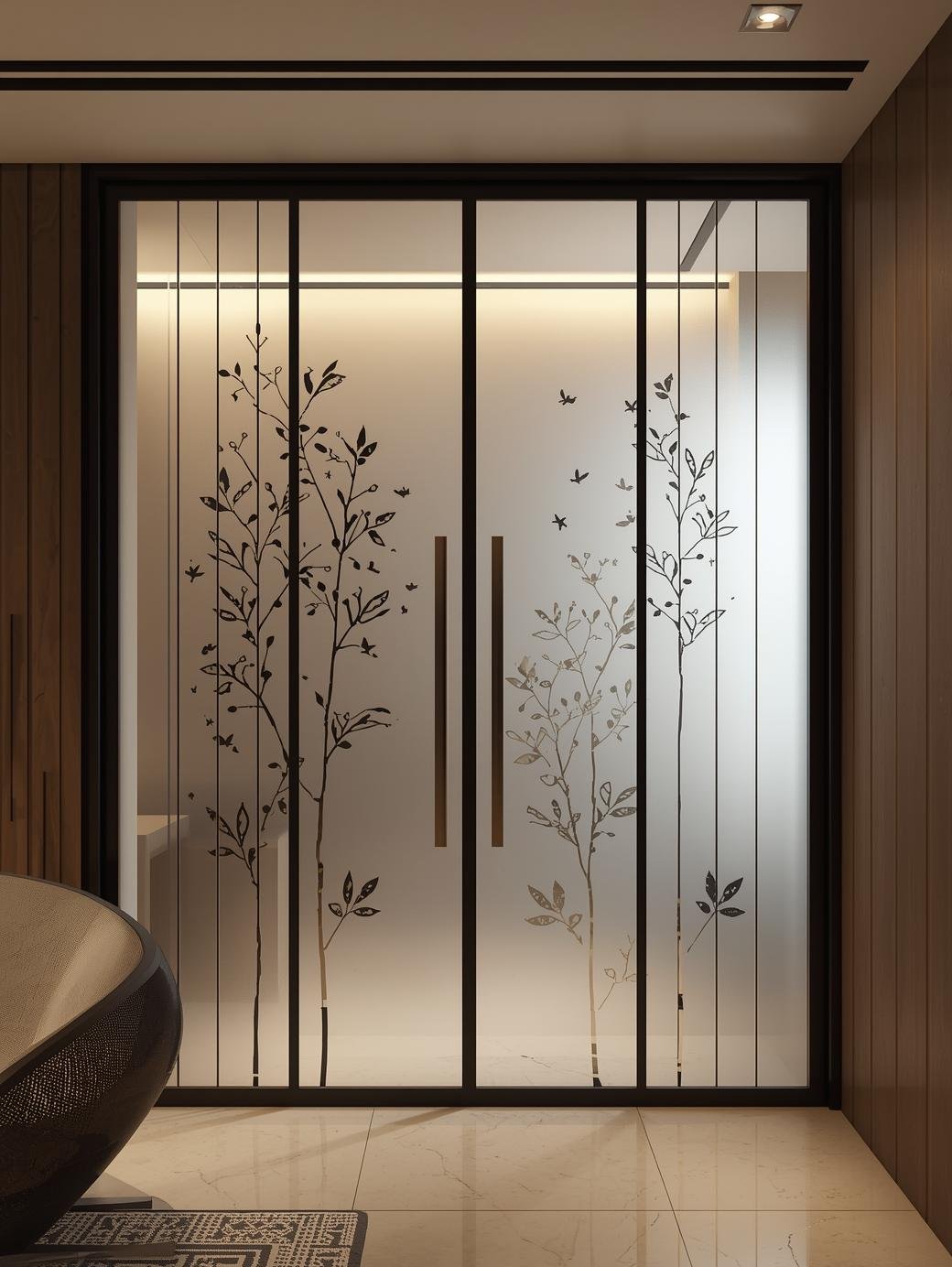 Frosted Glass Stickers Design for Interior Decor