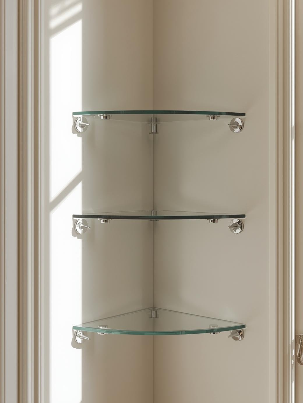 Glass Corner Shelves