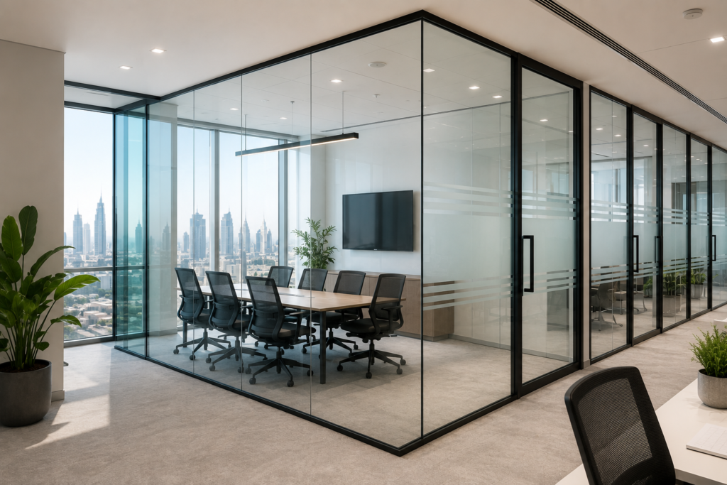 featured office glass partitions