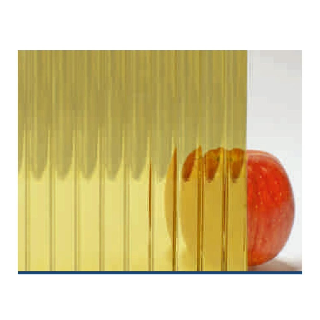 Clear Reeded Glass with Royal Mirage Design, Gold Color