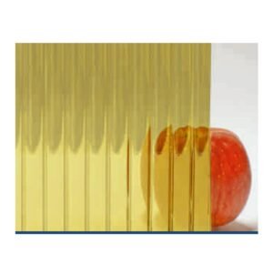 Clear Reeded Glass with Royal Mirage Design, Gold Color glass product - Crystal Vista Dubai
