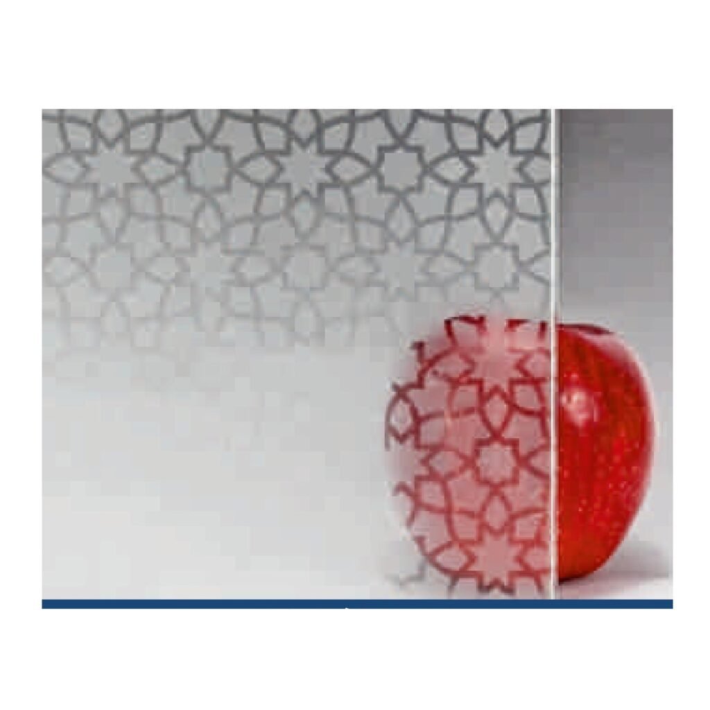 Acid Etched Extra Clear Glass, Single Star