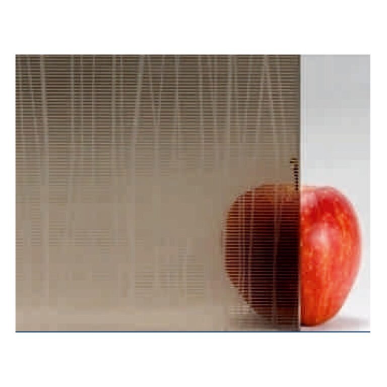 Acid Etched Extra Decorative Tinted Bronze Glass - Staggered Lines glass product - Crystal Vista Dubai